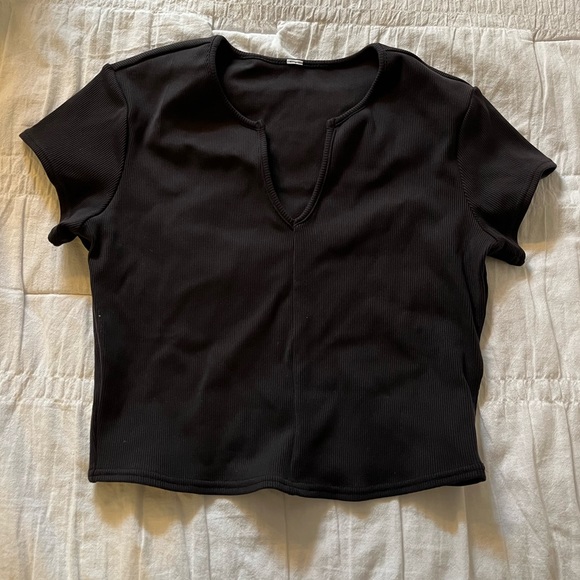 Alo Yoga Ribbed Cropped Savvy Short Sleeve - Picture 2 of 3